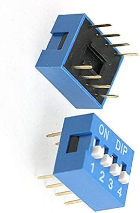 Aexit 5 Db DIP Kapcsolók 2.54 mm-es Pályán 4 Pozíciók 8 Pin Kék DIP SPST DIP Kapcsolók Kapcsoló 4P
