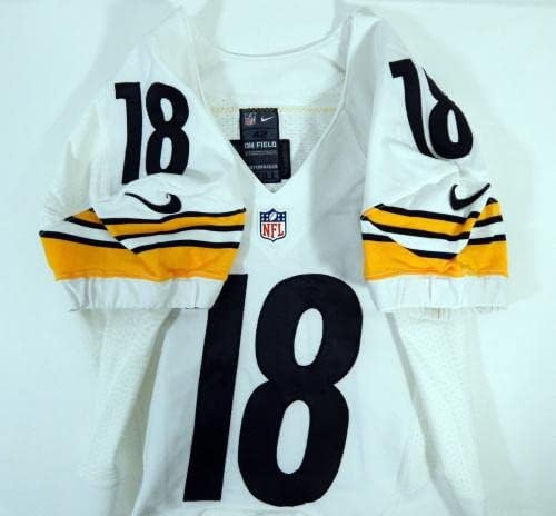 2014 Pittsburgh Steelers CJ Goodwin 18 Játék Kiadott Fehér Jersey 42 DP21249 - Aláíratlan NFL Játék Használt Mezek