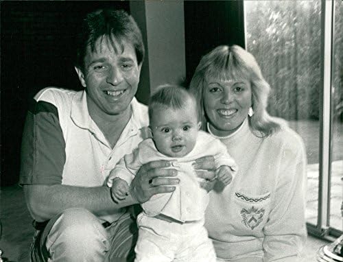 Vintage fotó Martin Brundle, felesége Liz Brundle, illetve lánya, Charlotte