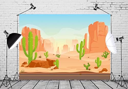 BELECO 7x5ft Szövet Rajzfilm Sivatagi Kaktusz Hátteret Wildwest Sivatagi Út homokdűnék Fotózás Háttér Western Cowboy