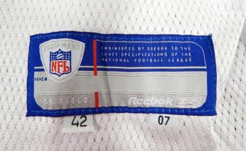 2007-ben a San Francisco 49ers MacKenzie Hoambrecker 3 Játék Kiadott Fehér Jersey 42 69 - Aláíratlan NFL Játék Használt