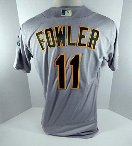 2019 Oakland Egy Atlétika Dustin Fowler 11 Játék Kiadott Szürke Jersey-150 P 529 - Játék Használt MLB Mezek
