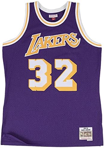Magic Johnson Los Angeles Lakers Férfi Út 1984-85 Swingman Jersey (4X-Nagy) Lila