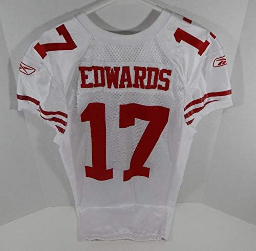 2010-ben a San Francisco 49ers Braylon Edwards 17 Játék Kiadott Fehér Jersey DP06169 - Aláíratlan NFL Játék Használt