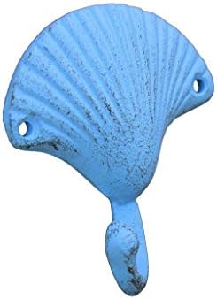 Kézműves Tengeri Dekoráció Rusztikus Lámpa Kék Kagyló Horog 6 - Öntöttvas Dekoráció - Antik Régi Cas -