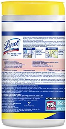 Lysol Fertőtlenítő Törlőkendő, Multi-Felülete Antibakteriális Tisztító Törlőkendő, fertőtlenítésére, valamint Tisztítása,