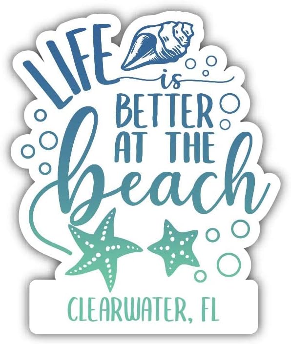 Clearwater, Florida 2-Es Vinyl Matrica Beach Life Design