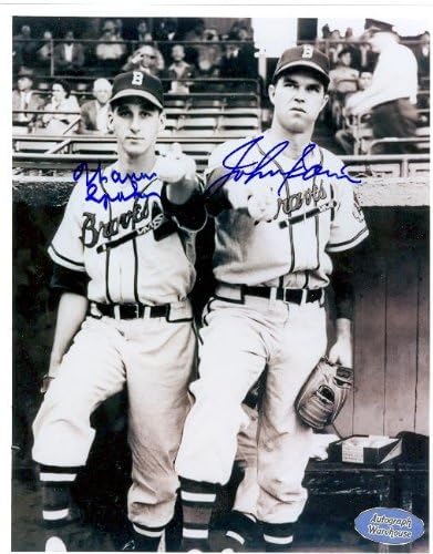 Autogramot Raktár 10329 Warren Spahn & Johnny Sain Dedikált 8 x 10 Fotó Boston Braves