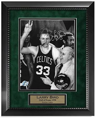 Larry Bird Aláírt Dedikált 8x10 Fotó, Egyedi Keretezett, hogy 11x14 Madár Holo COA - Dedikált NBA-Fotók