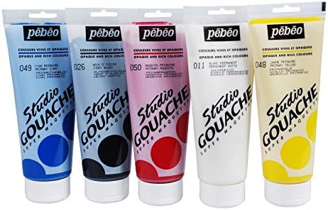 PEBEO Stúdió Gouache Elsődleges Válogatott 100-ml-es Csövekhez, Készlet 5
