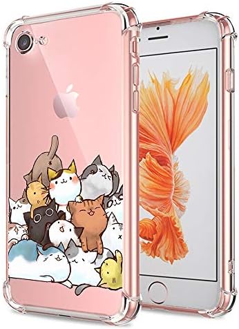 iPhone 7 8 SE 2020 Esetben Aranyos, Ultra Kristálytiszta Design Macska Slim Fit Ütésálló Lökhárító Védő mobiltelefon