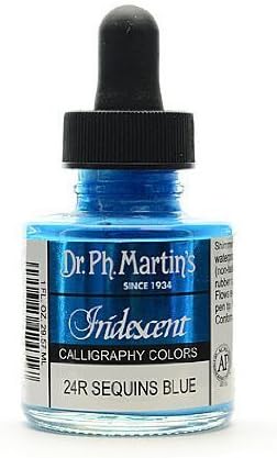 Dr. Ph Márton Színjátszó Kalligráfia Szín (24R) tintásüveg, 1.0 oz, Flitterekkel Kék