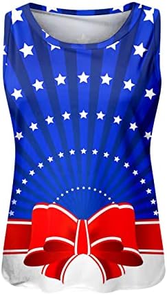 Július 4-Ingek, Női USA Zászló Nyári Ujjatlan Sleeve Tartály Tetejét Csillagok, Csíkos Póló, Alkalmi Ing Tunika Maximum
