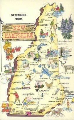Üdvözlet, New Hampshire Képeslapok