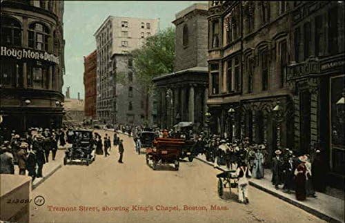 Tremont Utca, mutatja Király Kápolna Boston, Massachusetts MA az Eredeti, Antik Képeslap