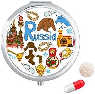 Oroszország Harmonika Szent Bazil-Katedrális Tabletta Esetben Zsebében Gyógyszer Tároló Doboz, Tartály Adagoló