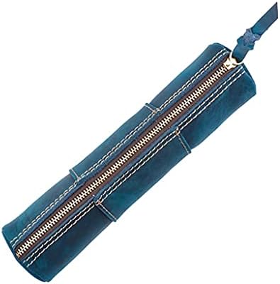 UJHESW Retro Cipzáras tolltartó, Bőr, Nagy Kapacitású Többfunkciós Írószer Doboz Tároló Táska (Szín : D, Méret : 205X52mm)